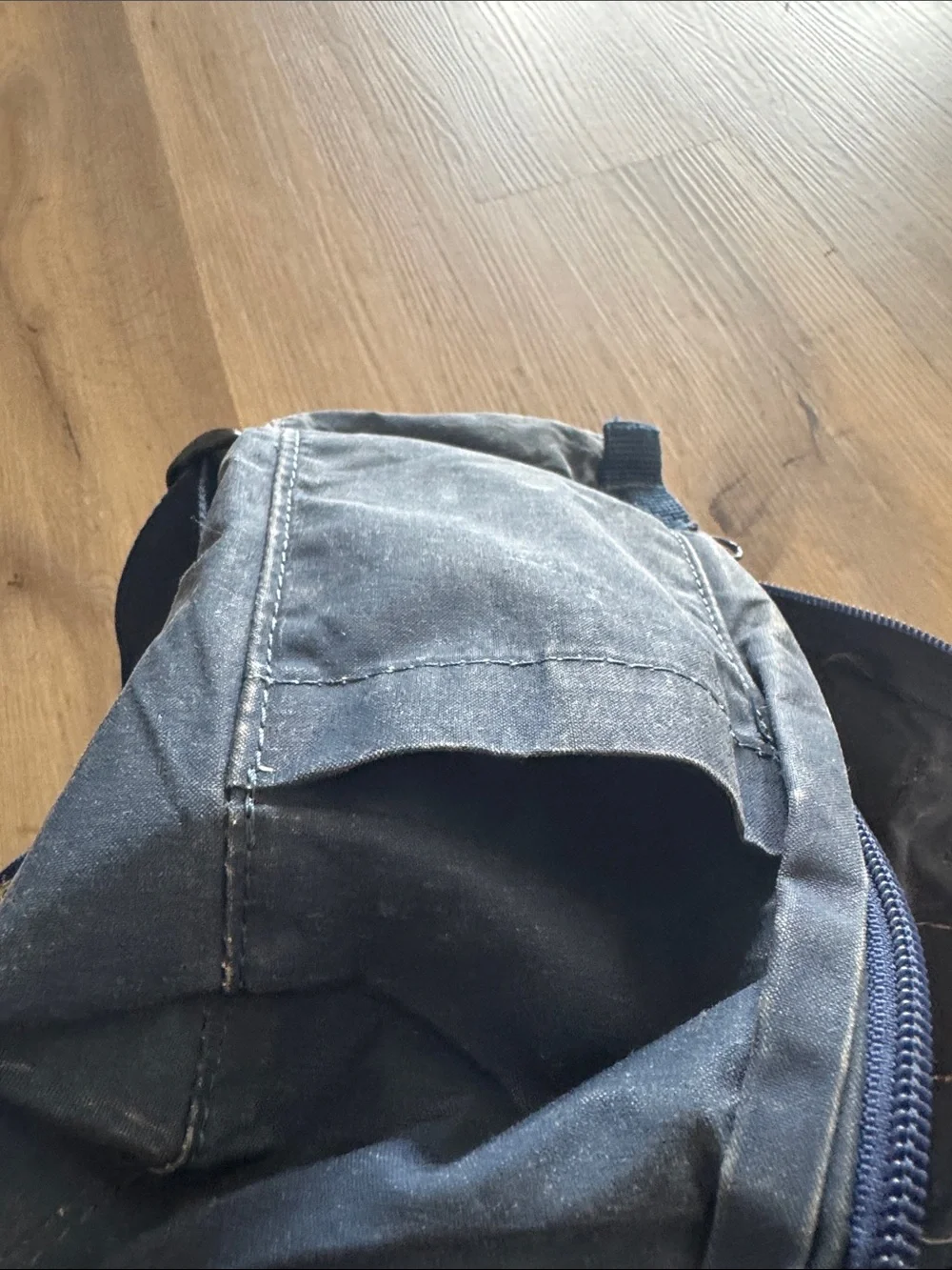 Fjallraven Kanken Mini Dark Blue Backpack with Red Logo